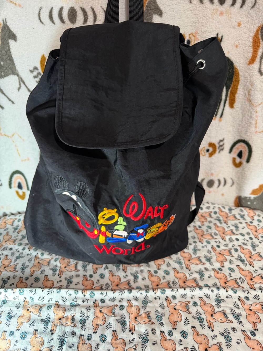 Disney Black Embroidered Walt Disney World Backpack